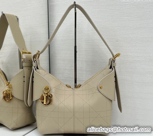 Well Crafted Dior Small Voyage Bag in Flat Macrocannage Grained Calfskin Leather 2845 Beige Yellow 2025