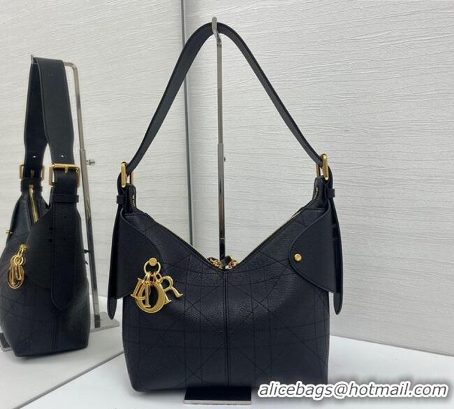 Buy Fashionable Dior Small Voyage Bag in Flat Macrocannage Grained Calfskin Leather 2845 Black 2025
