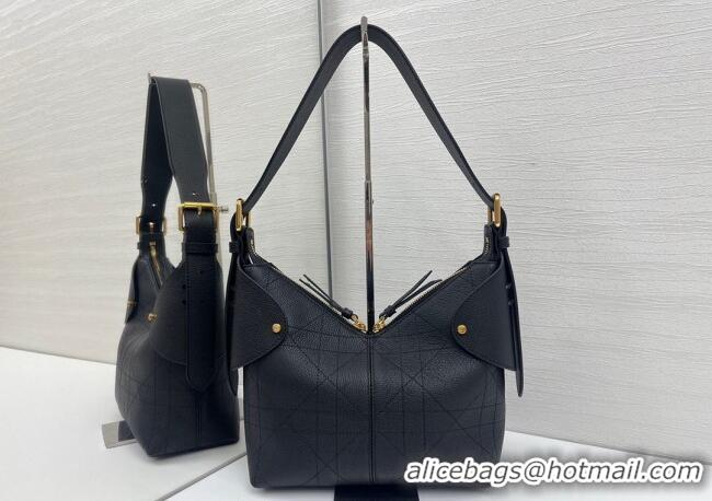 Buy Fashionable Dior Small Voyage Bag in Flat Macrocannage Grained Calfskin Leather 2845 Black 2025