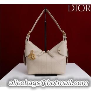 Luxury Cheap Dior Small Voyage Bag in Flat Macrocannage Grained Calfskin Leather 2845 Powder Beige 2025