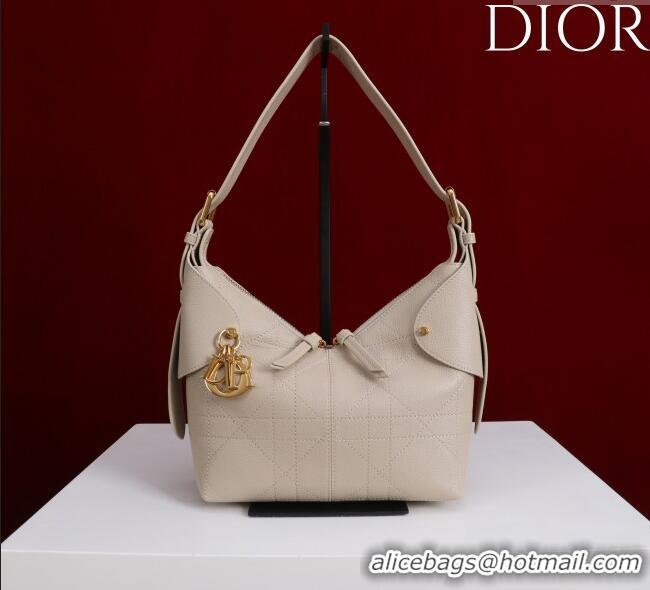 Luxury Cheap Dior Small Voyage Bag in Flat Macrocannage Grained Calfskin Leather 2845 Powder Beige 2025