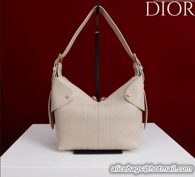 Luxury Cheap Dior Small Voyage Bag in Flat Macrocannage Grained Calfskin Leather 2845 Powder Beige 2025