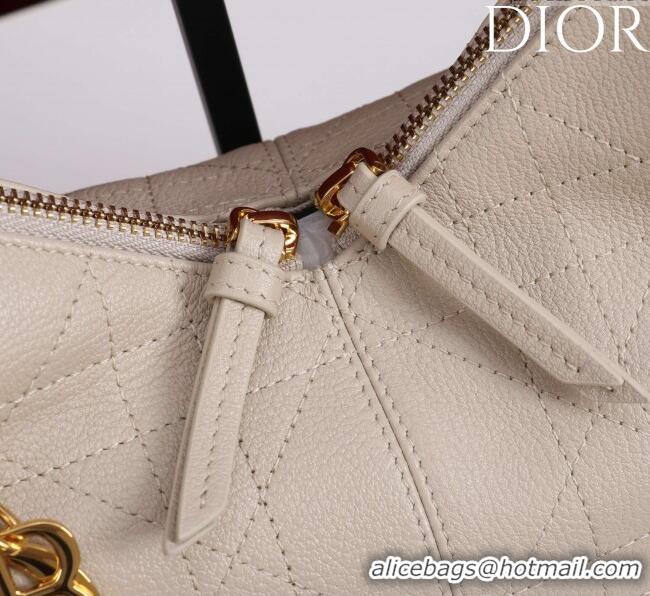 Luxury Cheap Dior Small Voyage Bag in Flat Macrocannage Grained Calfskin Leather 2845 Powder Beige 2025