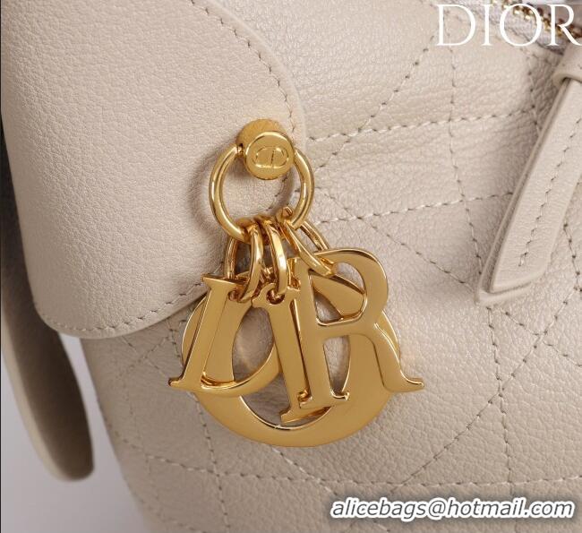 Luxury Cheap Dior Small Voyage Bag in Flat Macrocannage Grained Calfskin Leather 2845 Powder Beige 2025