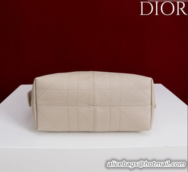 Luxury Cheap Dior Small Voyage Bag in Flat Macrocannage Grained Calfskin Leather 2845 Powder Beige 2025