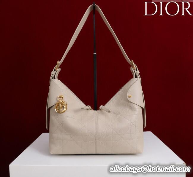 Promotional Dior Medium Voyage Bag in Flat Macrocannage Grained Calfskin Leather 2846 Powder Beige 2025