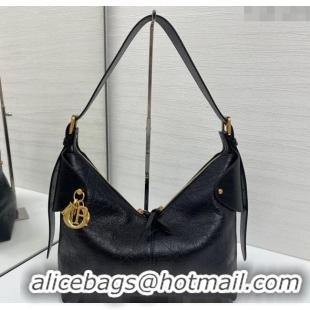 Super Quality Dior Medium Voyage Bag in Flat Macrocannage Crinkled Calfskin Leather 2846 Black 2025