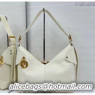 Best Product Dior Medium Voyage Bag in Flat Macrocannage Grained Calfskin Leather 2846 White 2025