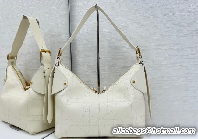 Best Product Dior Medium Voyage Bag in Flat Macrocannage Grained Calfskin Leather 2846 White 2025