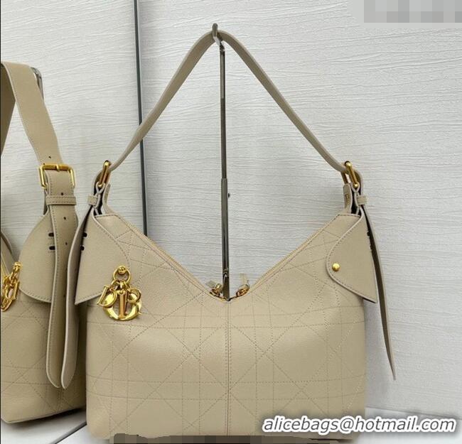 Luxury Cheap Dior Medium Voyage Bag in Flat Macrocannage Grained Calfskin Leather 2846 Beige Yellow 2025