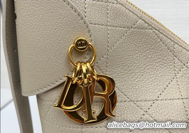Luxury Cheap Dior Medium Voyage Bag in Flat Macrocannage Grained Calfskin Leather 2846 Beige Yellow 2025