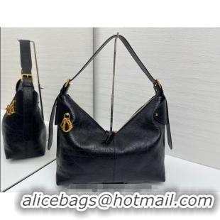 Best Price Dior Large Voyage Bag in Flat Macrocannage Crinkled Calfskin Leather 2847 Black 2025