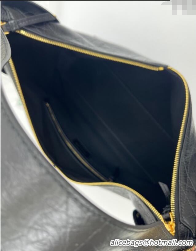 Best Price Dior Large Voyage Bag in Flat Macrocannage Crinkled Calfskin Leather 2847 Black 2025