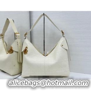 Luxury Cheap Dior Large Voyage Bag in Flat Macrocannage Grained Calfskin Leather 2847 White 2025
