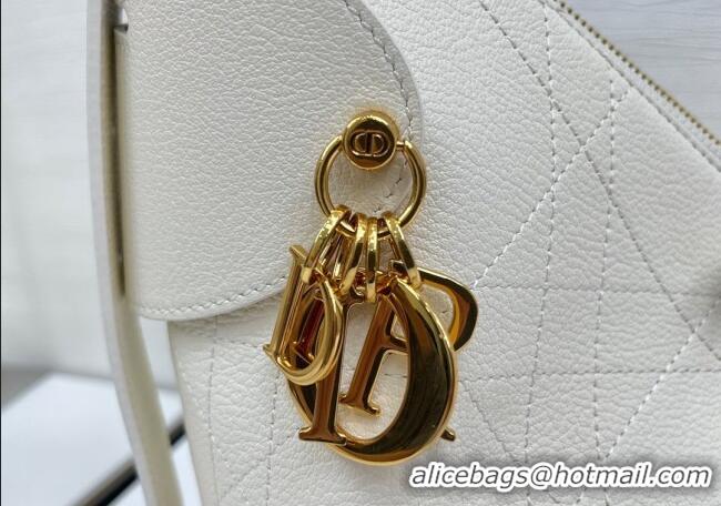 Luxury Cheap Dior Large Voyage Bag in Flat Macrocannage Grained Calfskin Leather 2847 White 2025