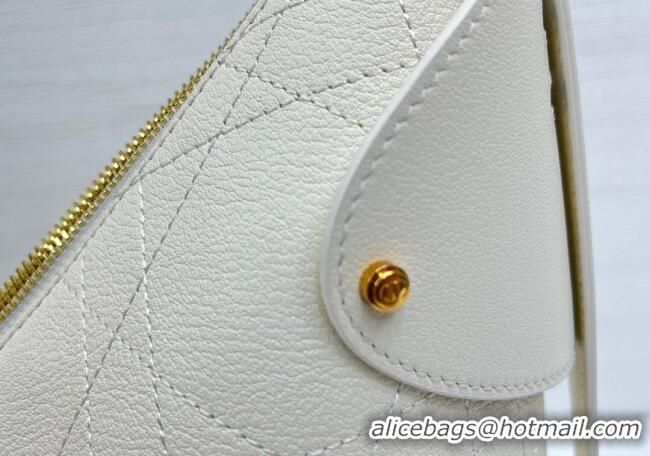 Luxury Cheap Dior Large Voyage Bag in Flat Macrocannage Grained Calfskin Leather 2847 White 2025