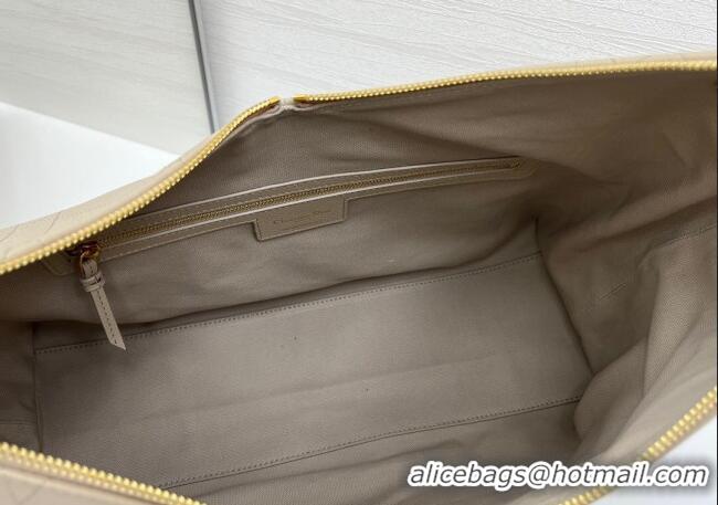 Buy Fashionable Dior Large Voyage Bag in Flat Macrocannage Grained Calfskin Leather 2847 Beige Yellow 2025