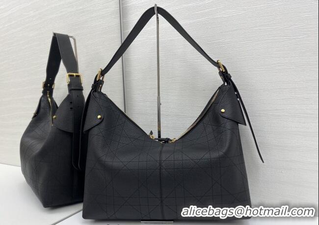 Good Taste Dior Large Voyage Bag in Flat Macrocannage Grained Calfskin Leather 2847 Black 2025