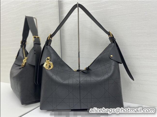 Good Taste Dior Large Voyage Bag in Flat Macrocannage Grained Calfskin Leather 2847 Black 2025