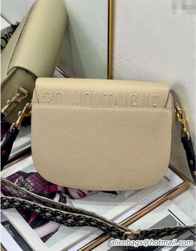 Top Design Dior Large Dior Bobby Bag Grained Calfskin with Blue Oblique Embroidered Shoulder Strap 9132 Beige 2025