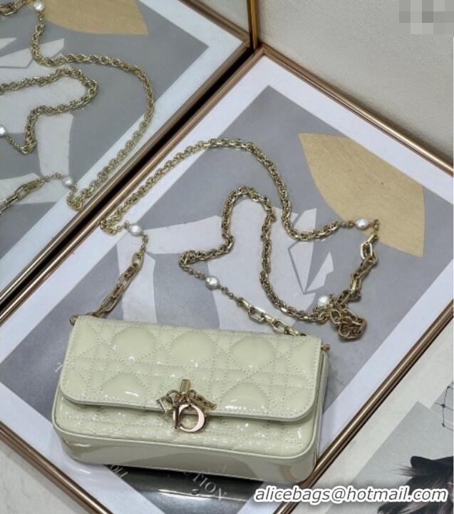 Well Crafted Dior My Dior - Dior Talk Phone Pouch in Patent Cannage Calfskin 9134 White 2025