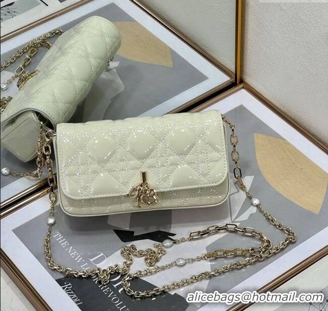 Well Crafted Dior My Dior - Dior Talk Phone Pouch in Patent Cannage Calfskin 9134 White 2025