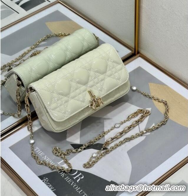 Well Crafted Dior My Dior - Dior Talk Phone Pouch in Patent Cannage Calfskin 9134 White 2025