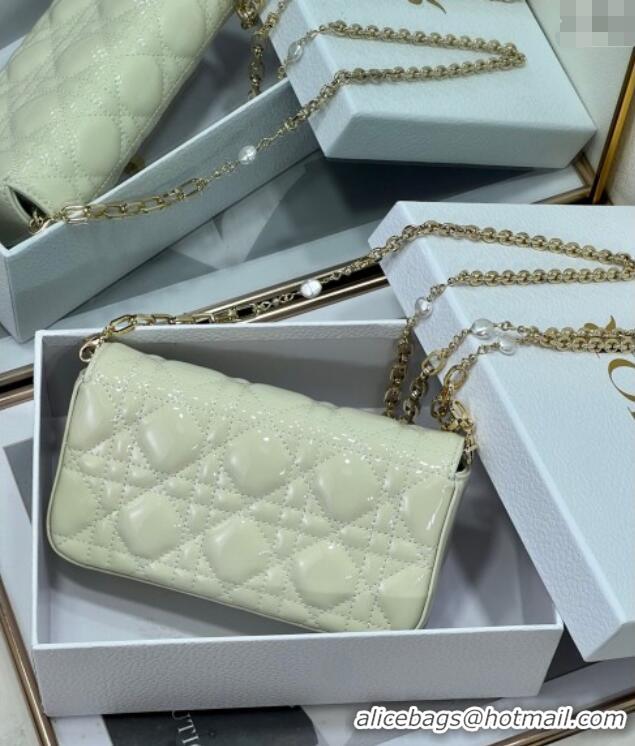 Well Crafted Dior My Dior - Dior Talk Phone Pouch in Patent Cannage Calfskin 9134 White 2025
