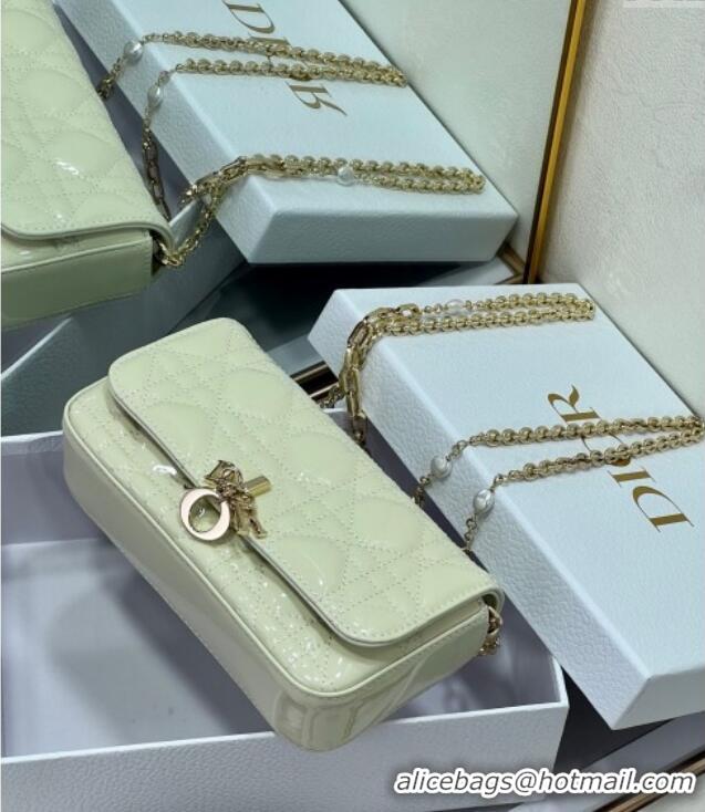 Well Crafted Dior My Dior - Dior Talk Phone Pouch in Patent Cannage Calfskin 9134 White 2025