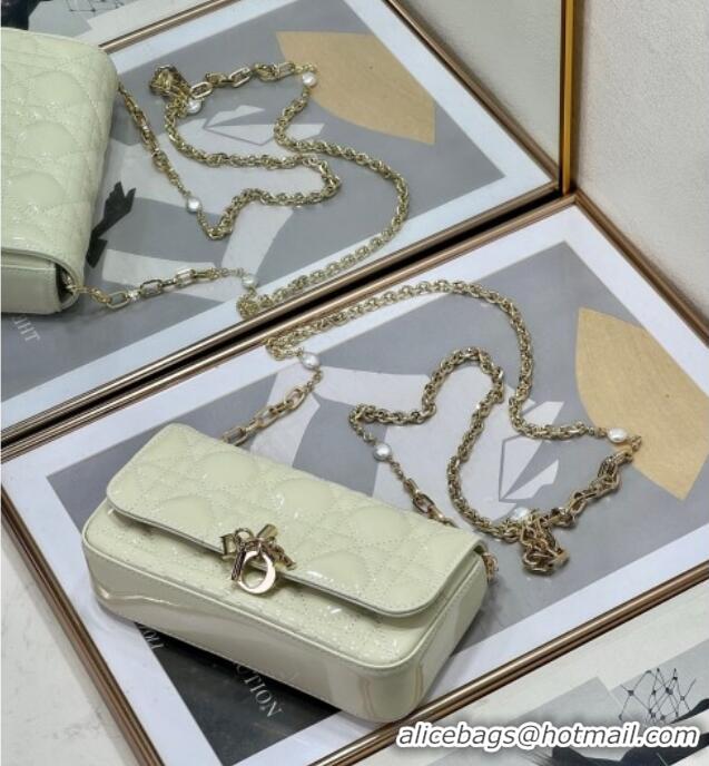 Well Crafted Dior My Dior - Dior Talk Phone Pouch in Patent Cannage Calfskin 9134 White 2025