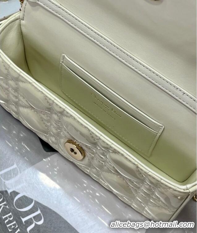 Well Crafted Dior My Dior - Dior Talk Phone Pouch in Patent Cannage Calfskin 9134 White 2025