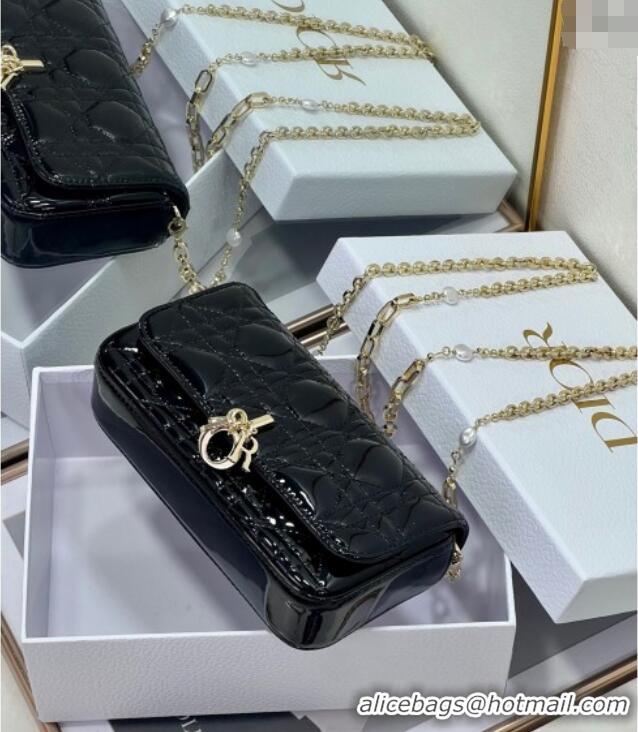 Grade Discount Dior My Dior - Dior Talk Phone Pouch in Patent Cannage Calfskin 9134 Black 2025