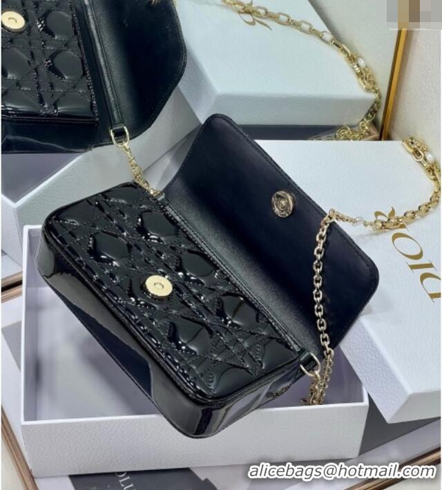 Grade Discount Dior My Dior - Dior Talk Phone Pouch in Patent Cannage Calfskin 9134 Black 2025