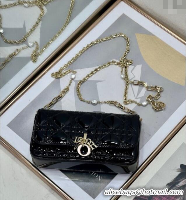 Grade Discount Dior My Dior - Dior Talk Phone Pouch in Patent Cannage Calfskin 9134 Black 2025