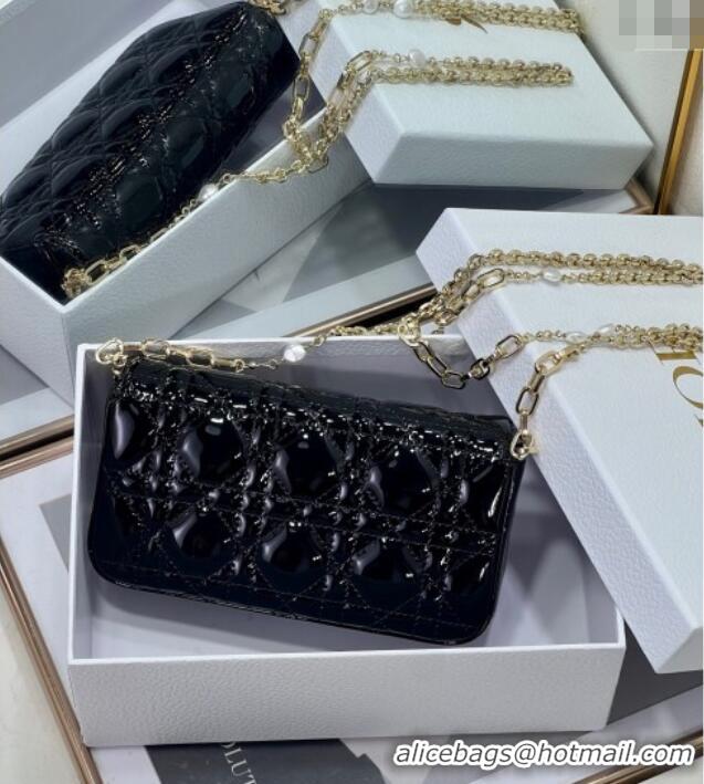 Grade Discount Dior My Dior - Dior Talk Phone Pouch in Patent Cannage Calfskin 9134 Black 2025