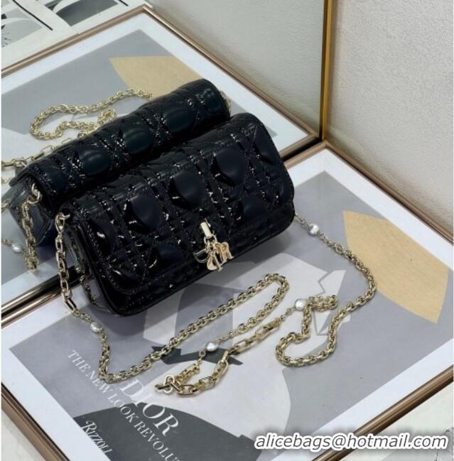 Grade Discount Dior My Dior - Dior Talk Phone Pouch in Patent Cannage Calfskin 9134 Black 2025