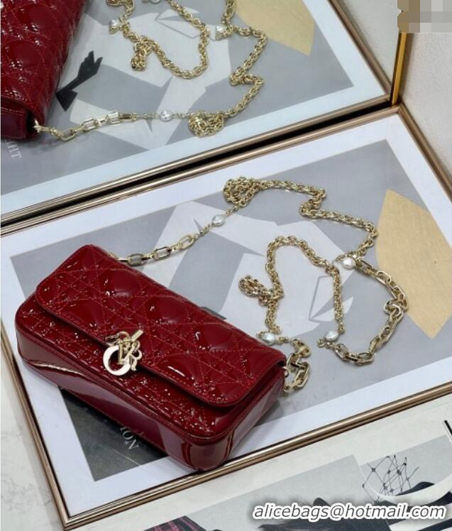 Grade Quality Dior My Dior - Dior Talk Phone Pouch in Patent Cannage Calfskin 9134 Red 2025