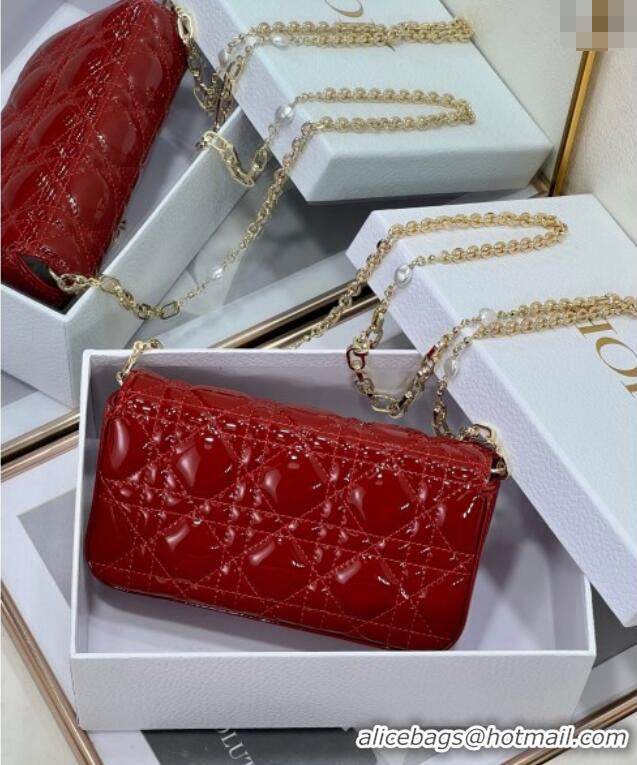 Grade Quality Dior My Dior - Dior Talk Phone Pouch in Patent Cannage Calfskin 9134 Red 2025