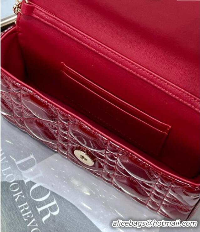 Grade Quality Dior My Dior - Dior Talk Phone Pouch in Patent Cannage Calfskin 9134 Red 2025