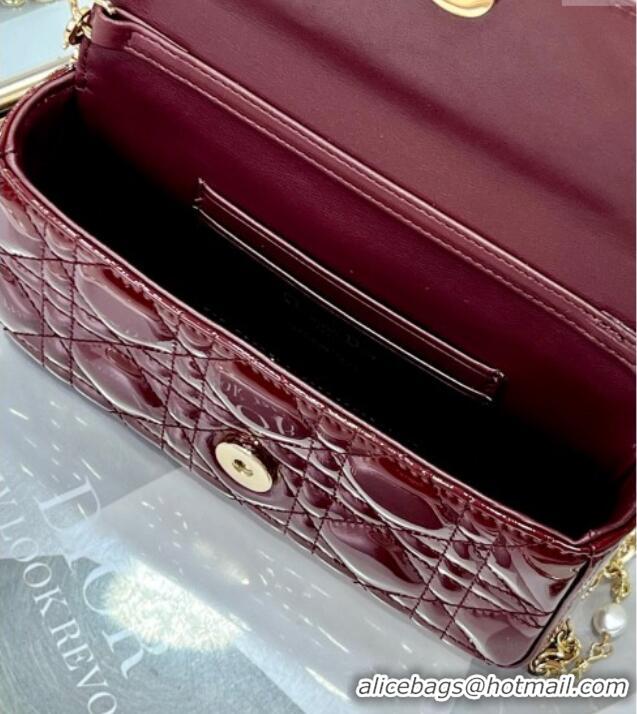 Most Popular Dior My Dior - Dior Talk Phone Pouch in Patent Cannage Calfskin 9134 Burgundy 2025