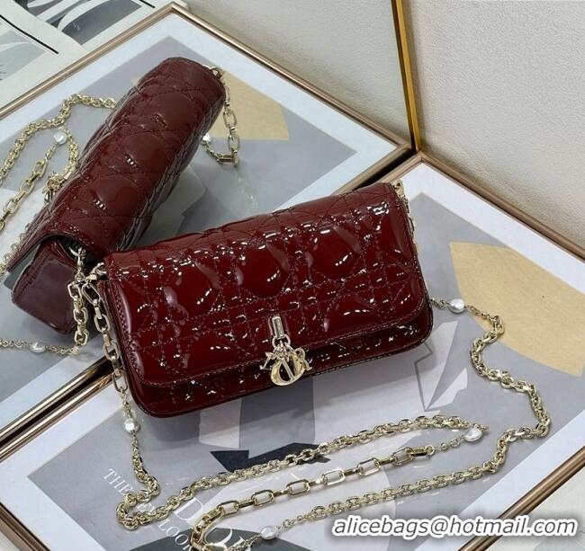 Most Popular Dior My Dior - Dior Talk Phone Pouch in Patent Cannage Calfskin 9134 Burgundy 2025