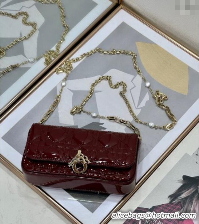 Most Popular Dior My Dior - Dior Talk Phone Pouch in Patent Cannage Calfskin 9134 Burgundy 2025