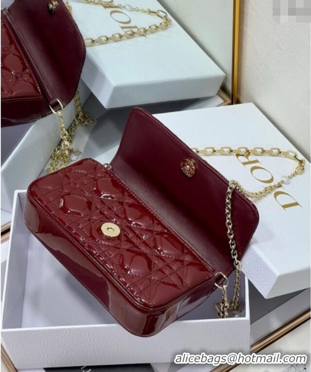 Most Popular Dior My Dior - Dior Talk Phone Pouch in Patent Cannage Calfskin 9134 Burgundy 2025