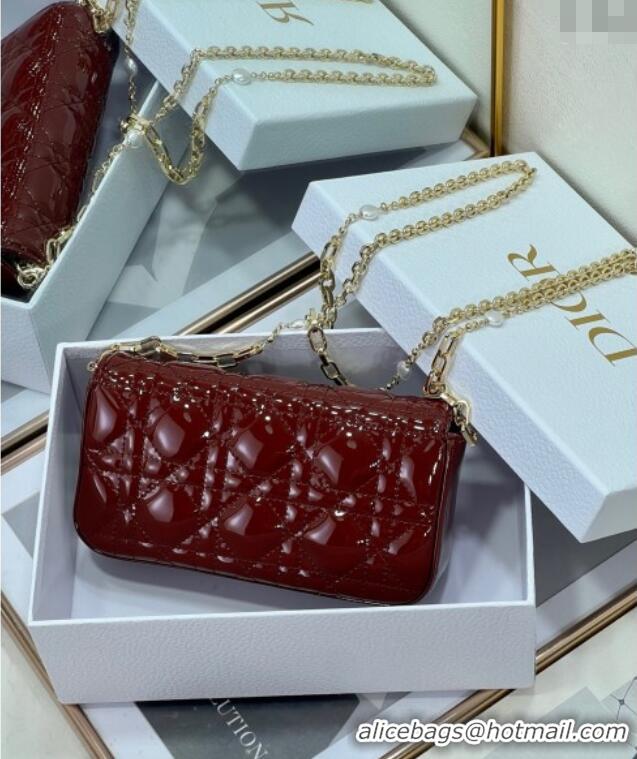 Most Popular Dior My Dior - Dior Talk Phone Pouch in Patent Cannage Calfskin 9134 Burgundy 2025