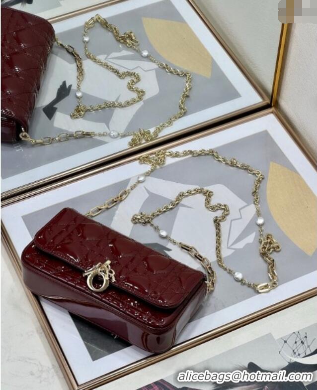 Most Popular Dior My Dior - Dior Talk Phone Pouch in Patent Cannage Calfskin 9134 Burgundy 2025