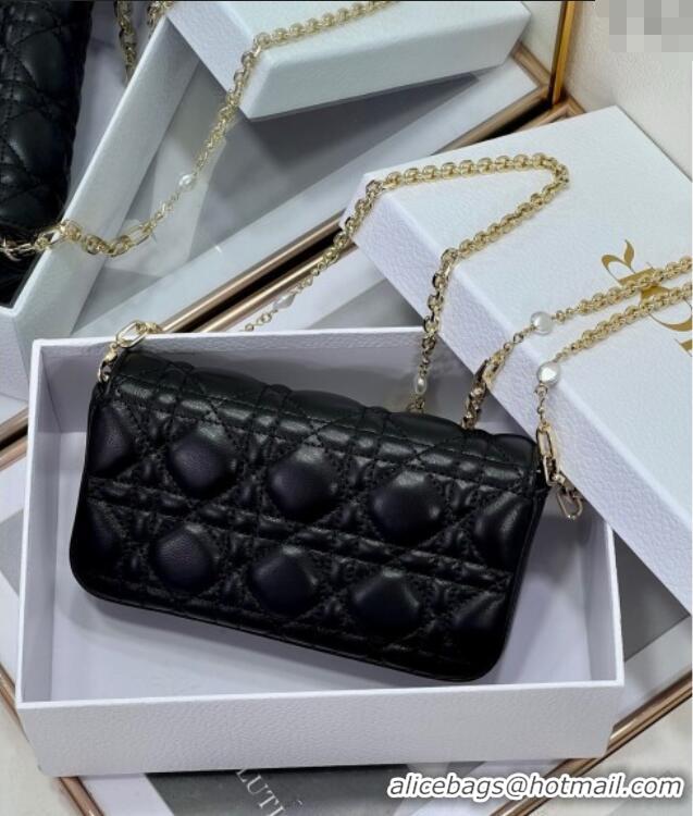 Top Grade Dior My Dior - Dior Talk Phone Pouch in Cannage Lambskin Leather 9134 Black 2025