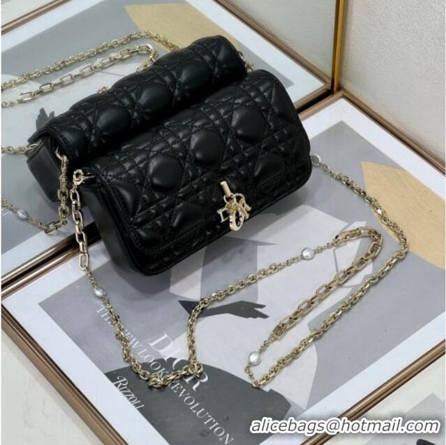 Top Grade Dior My Dior - Dior Talk Phone Pouch in Cannage Lambskin Leather 9134 Black 2025