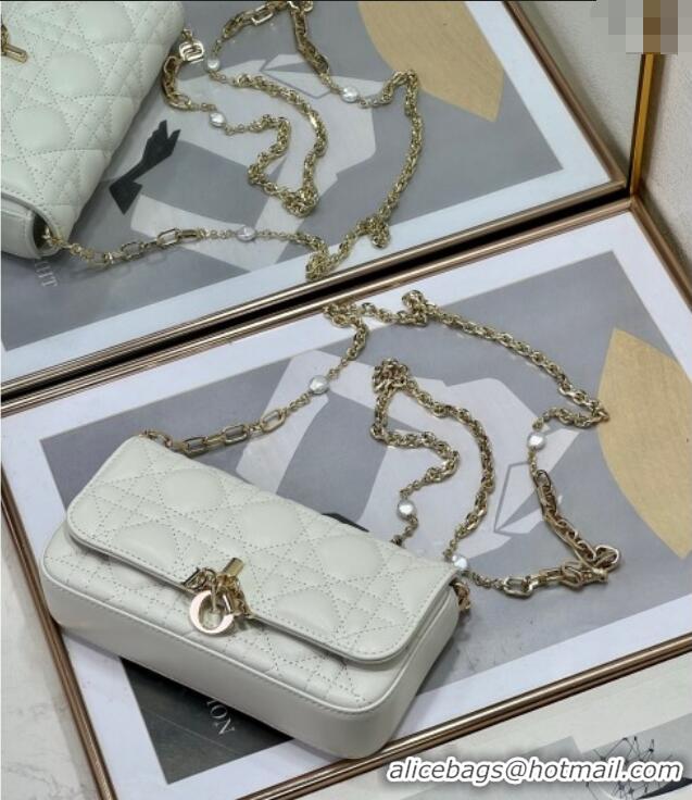 Top Quality Dior My Dior - Dior Talk Phone Pouch in Cannage Lambskin Leather 9134 White 2025