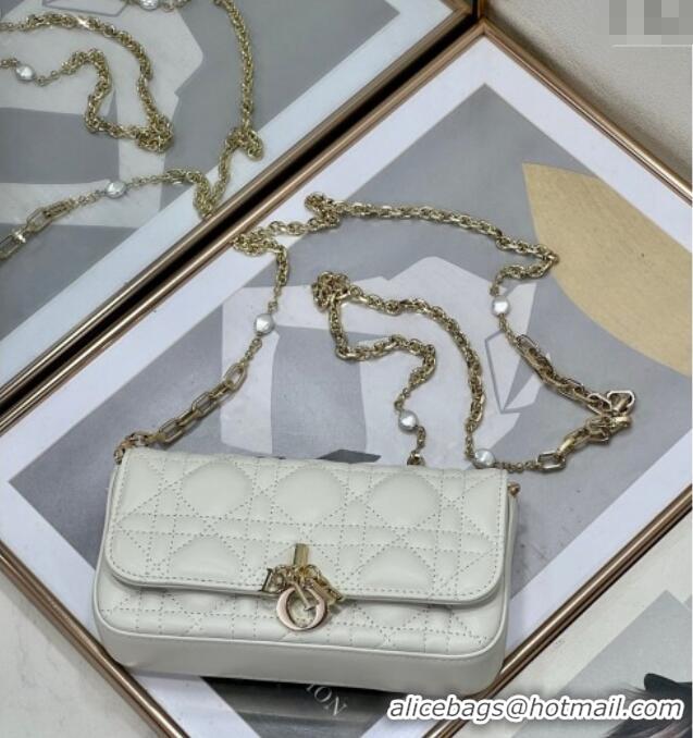 Top Quality Dior My Dior - Dior Talk Phone Pouch in Cannage Lambskin Leather 9134 White 2025