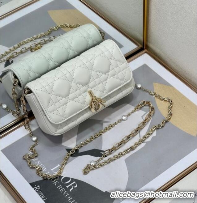 Top Quality Dior My Dior - Dior Talk Phone Pouch in Cannage Lambskin Leather 9134 White 2025